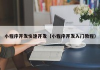 小程序开发快速开发（小程序开发入门教程）