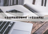 小企业网站建设哪种好（小型企业网站）