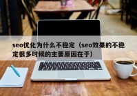 seo优化为什么不稳定（seo效果的不稳定很多时候的主要原因在于）