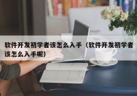 软件开发初学者该怎么入手（软件开发初学者该怎么入手呢）