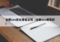 合肥seo优化排名公司（合肥seo哪家好）