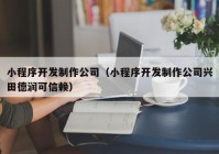 小程序开发制作公司（小程序开发制作公司兴田德润可信赖）