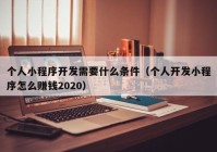 个人小程序开发需要什么条件（个人开发小程序怎么赚钱2020）