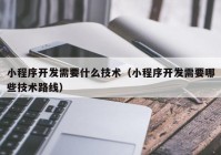 小程序开发需要什么技术（小程序开发需要哪些技术路线）