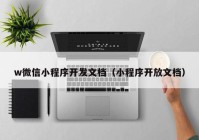 w微信小程序开发文档（小程序开放文档）