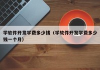 学软件开发学费多少钱（学软件开发学费多少钱一个月）