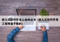 嵌入式软件开发工程师证书（嵌入式软件开发工程师是干嘛的）