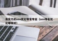 有实力的seo优化哪家专业（seo排名优化哪家好）