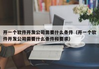 开一个软件开发公司需要什么条件（开一个软件开发公司需要什么条件和要求）