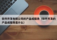 软件开发有限公司的产品或服务（软件开发的产品或服务是什么）