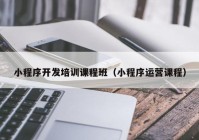 小程序开发培训课程班（小程序运营课程）