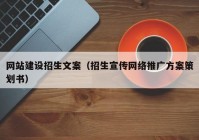 网站建设招生文案（招生宣传网络推广方案策划书）