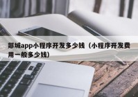 郯城app小程序开发多少钱（小程序开发费用一般多少钱）