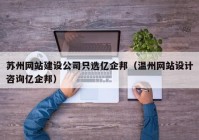 苏州网站建设公司只选亿企邦（温州网站设计咨询亿企邦）