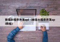 微信小程序开发api（微信小程序开发api教程）